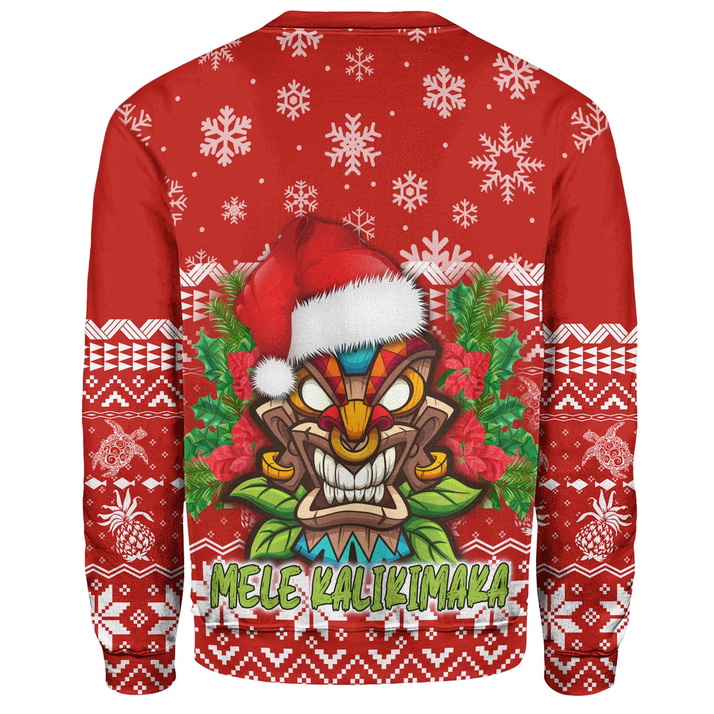 Hawaii Sweatshirt Christmas Tiki Polynesian Pattern