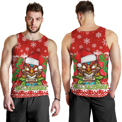 Hawaii Tank Top Christmas Tiki Polynesian Pattern