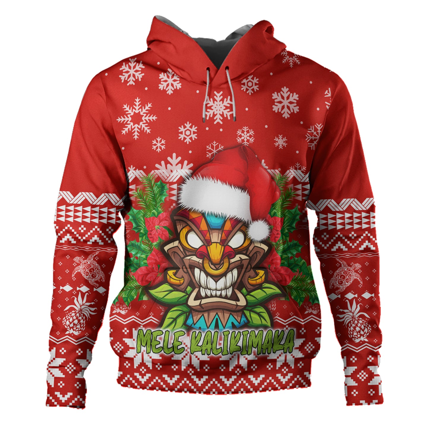 Hawaii Hoodie Christmas Tiki Polynesian Pattern