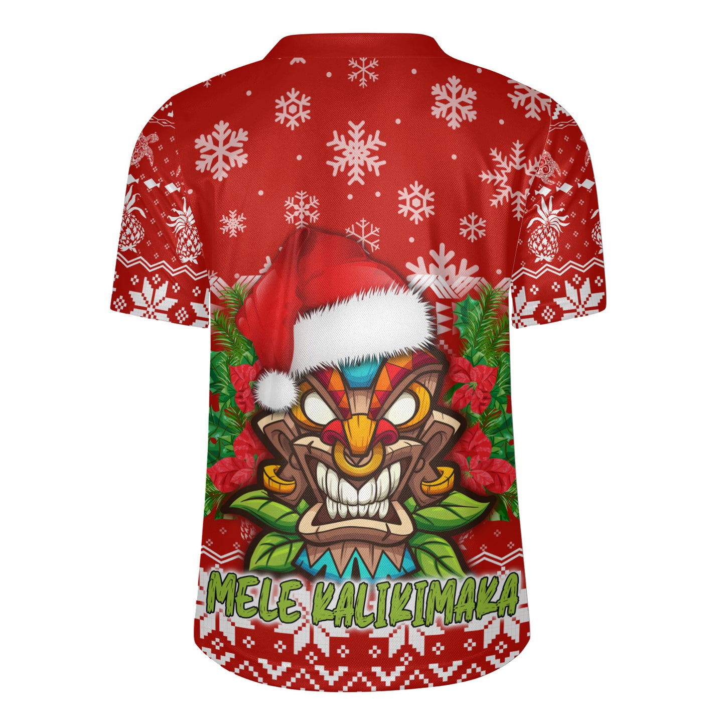 Hawaii Rugby Jersey Christmas Tiki Polynesian Pattern