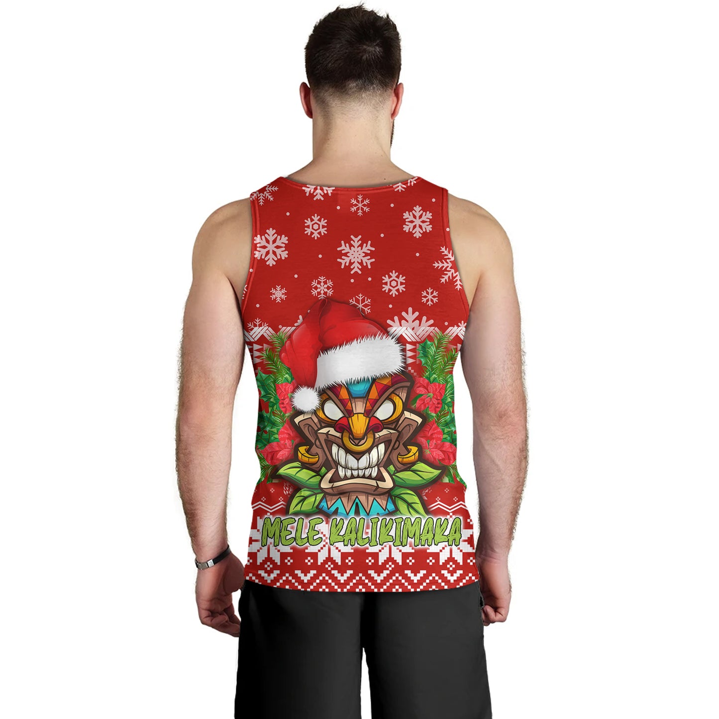 Hawaii Tank Top Christmas Tiki Polynesian Pattern