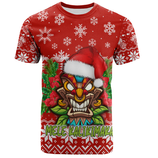 Hawaii T-Shirt Christmas Tiki Polynesian Pattern