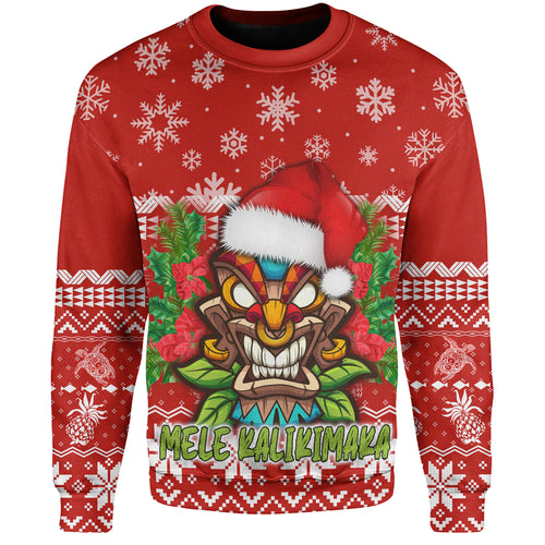 Hawaii Sweatshirt Christmas Tiki Polynesian Pattern