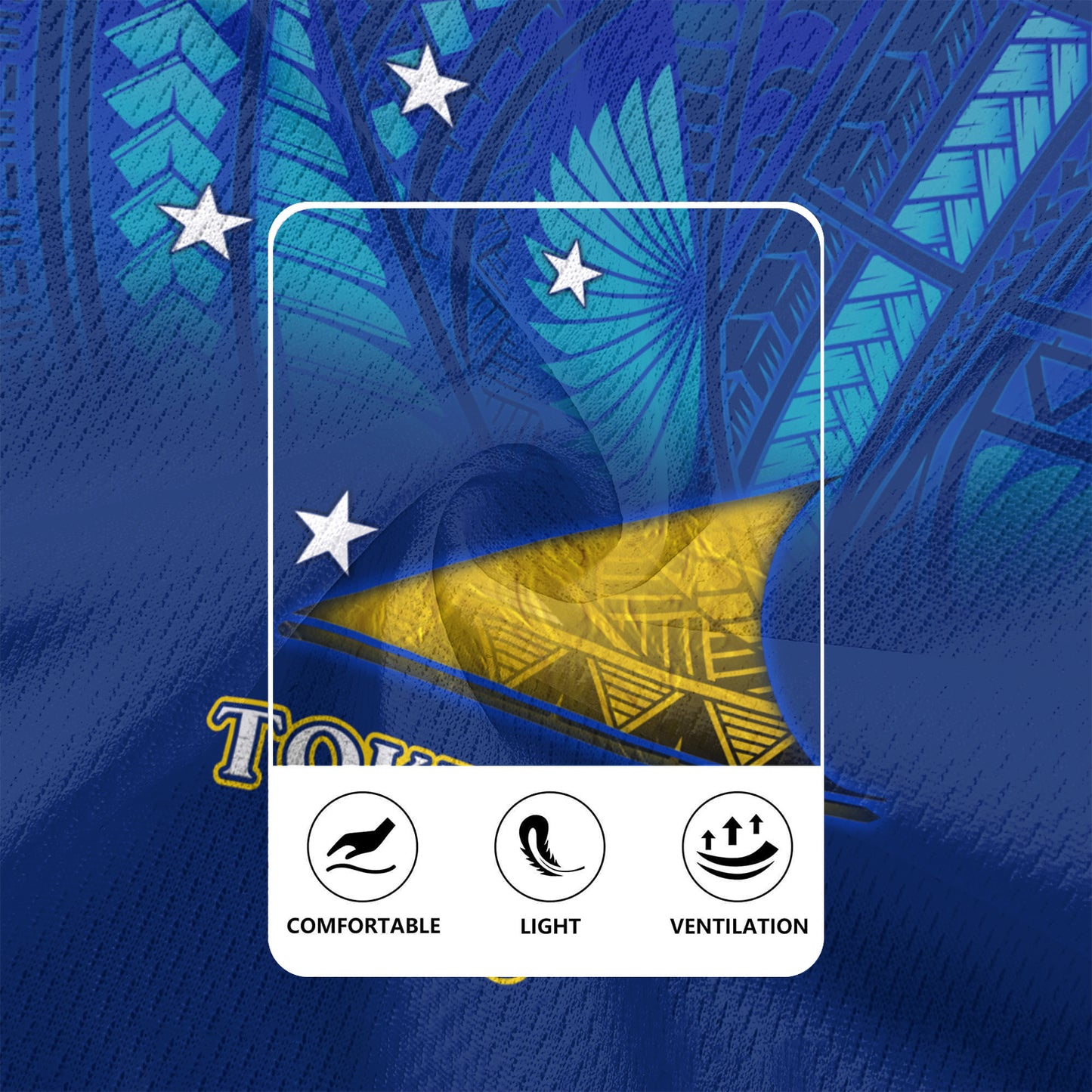 Tokelau Flag Color With Traditional Patterns Men's All Over Printing Rugby Jersey