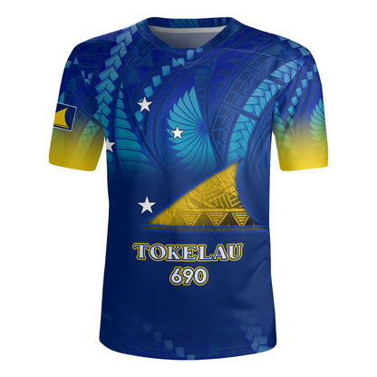 Tokelau Flag Color With Traditional Patterns Men's All Over Printing Rugby Jersey
