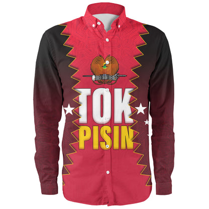 Papua New Guinea Long Sleeve Shirt PNG Tokpisin Languge Polynesian