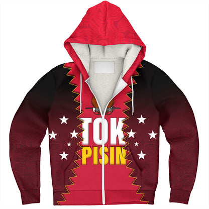 Papua New Guinea Sherpa Hoodie PNG Tokpisin Languge Polynesian