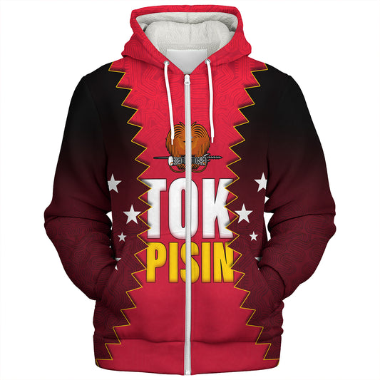Papua New Guinea Sherpa Hoodie PNG Tokpisin Languge Polynesian