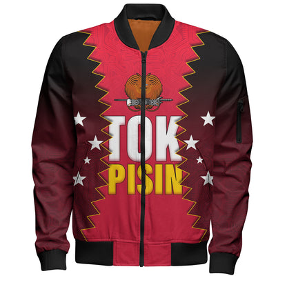 Papua New Guinea Bomber Jacket PNG Tokpisin Languge Polynesian