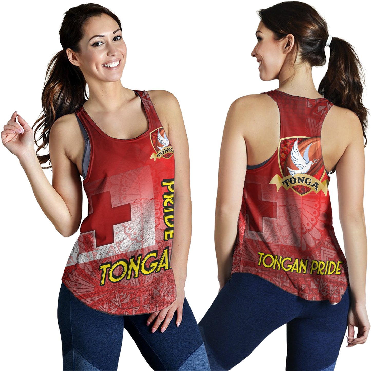 Tonga Custom Personalised Women Tank Tongan Flag Rugby Pride Style