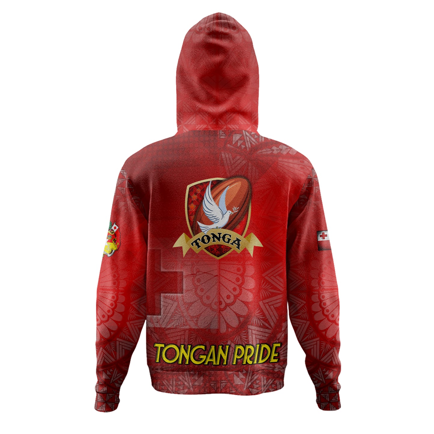 Tonga Custom Personalised Hoodie Tongan Flag Rugby Pride Style