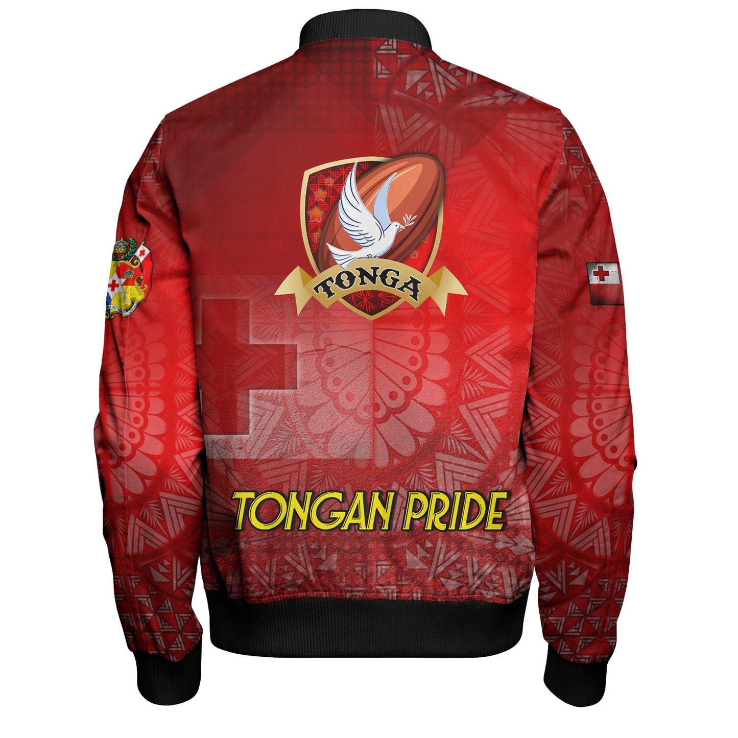 Tonga Custom Personalised Bomber Jacket Tongan Flag Rugby Pride Style