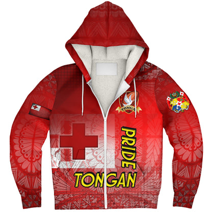 Tonga Custom Personalised Sherpa Hoodie Tongan Flag Rugby Pride Style
