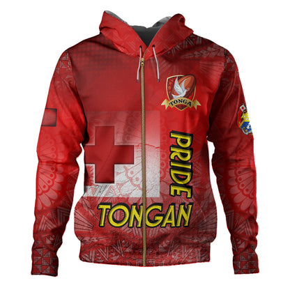 Tonga Custom Personalised Hoodie Tongan Flag Rugby Pride Style