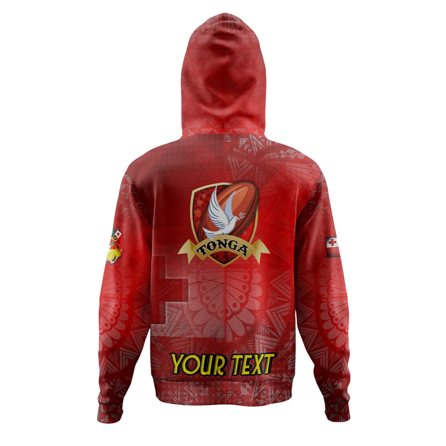 Tonga Custom Personalised Hoodie Tongan Flag Rugby Pride Style