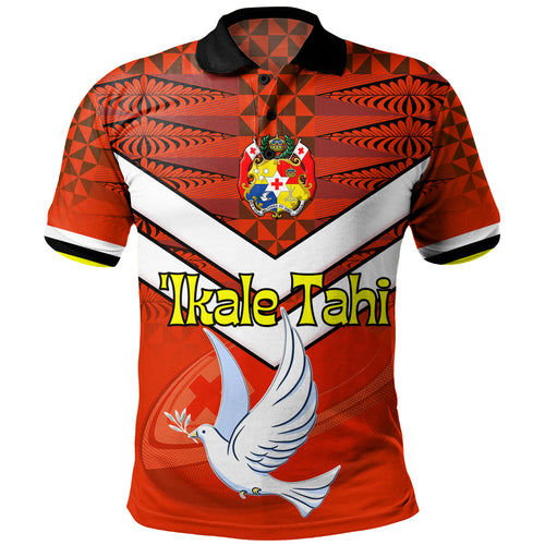 Tonga Polo Shirt Tonga Tradition Patterns With Rugby Ball
