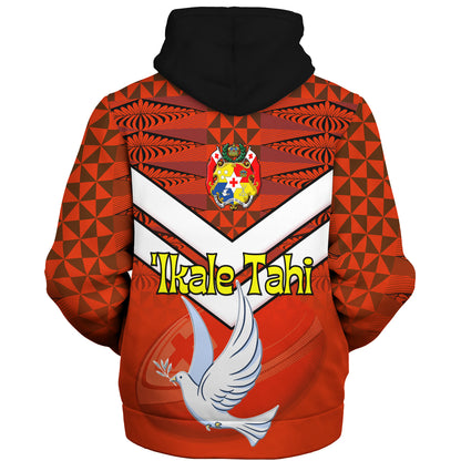 Tonga Sherpa Hoodie Tonga Tradition Patterns With Rugby Ball