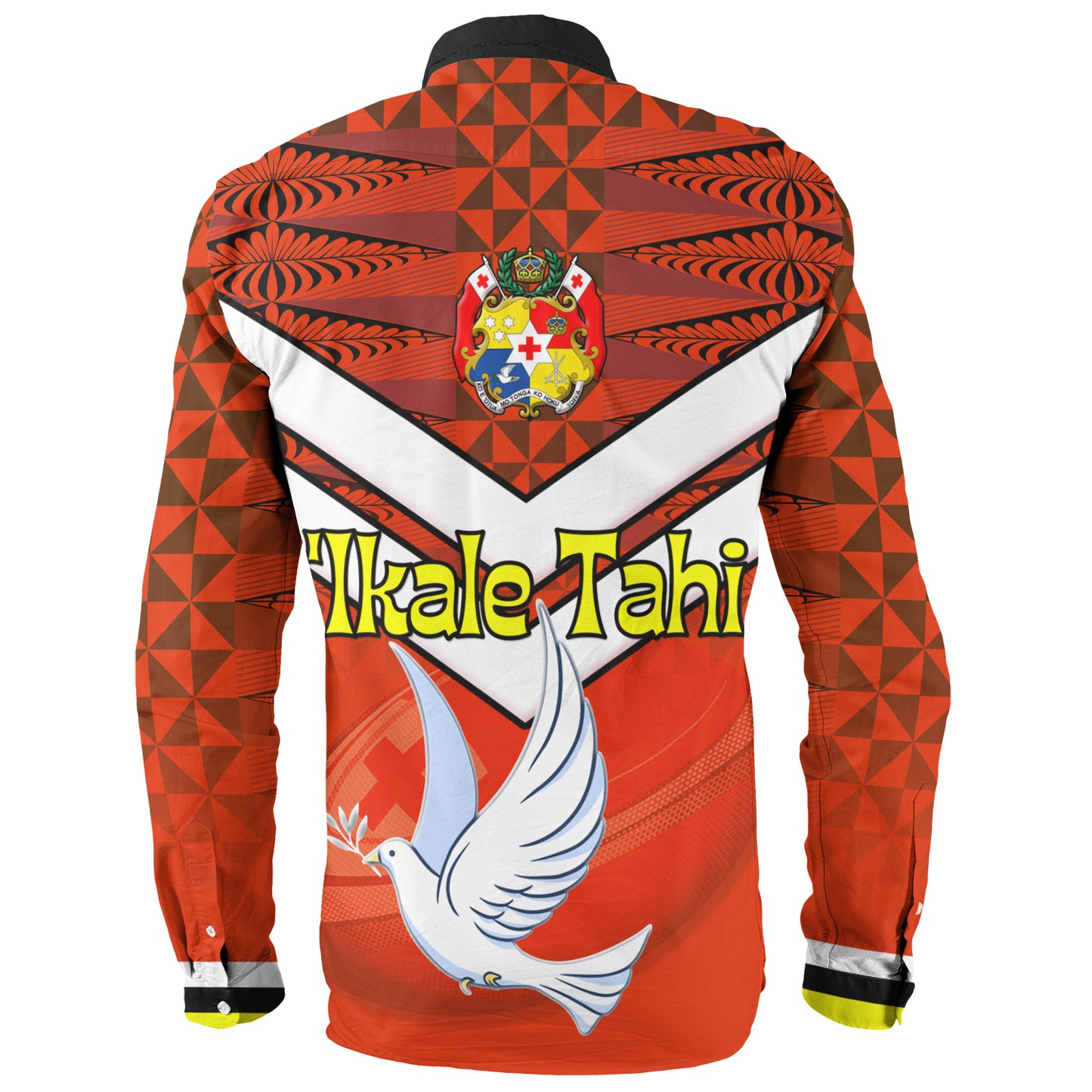 Tonga Long Sleeve Shirt Tonga Tradition Patterns With Rugby Ball