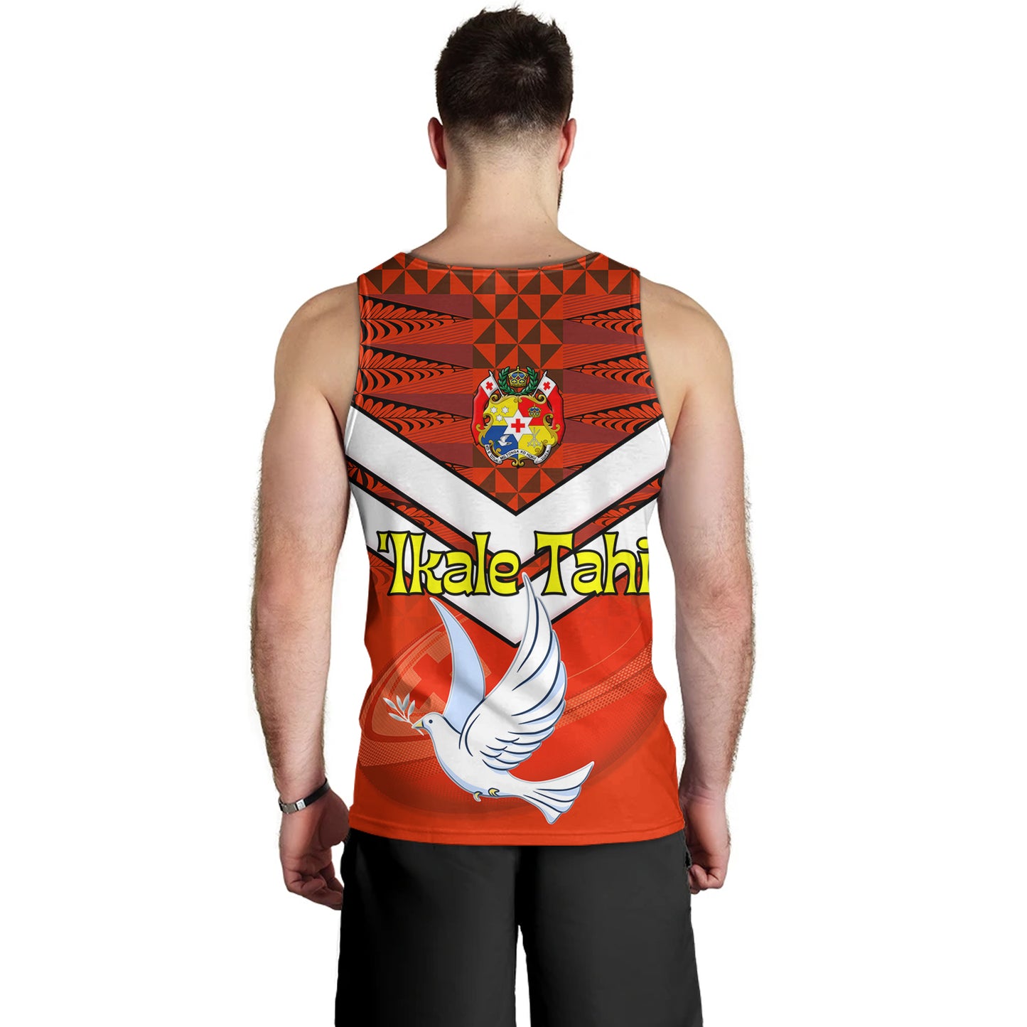 Tonga Tank Top Tonga Tradition Patterns With Rugby Ball