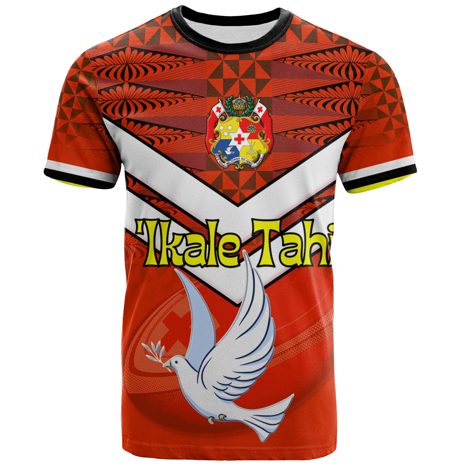 Tonga T-Shirt Tonga Tradition Patterns With Rugby Ball