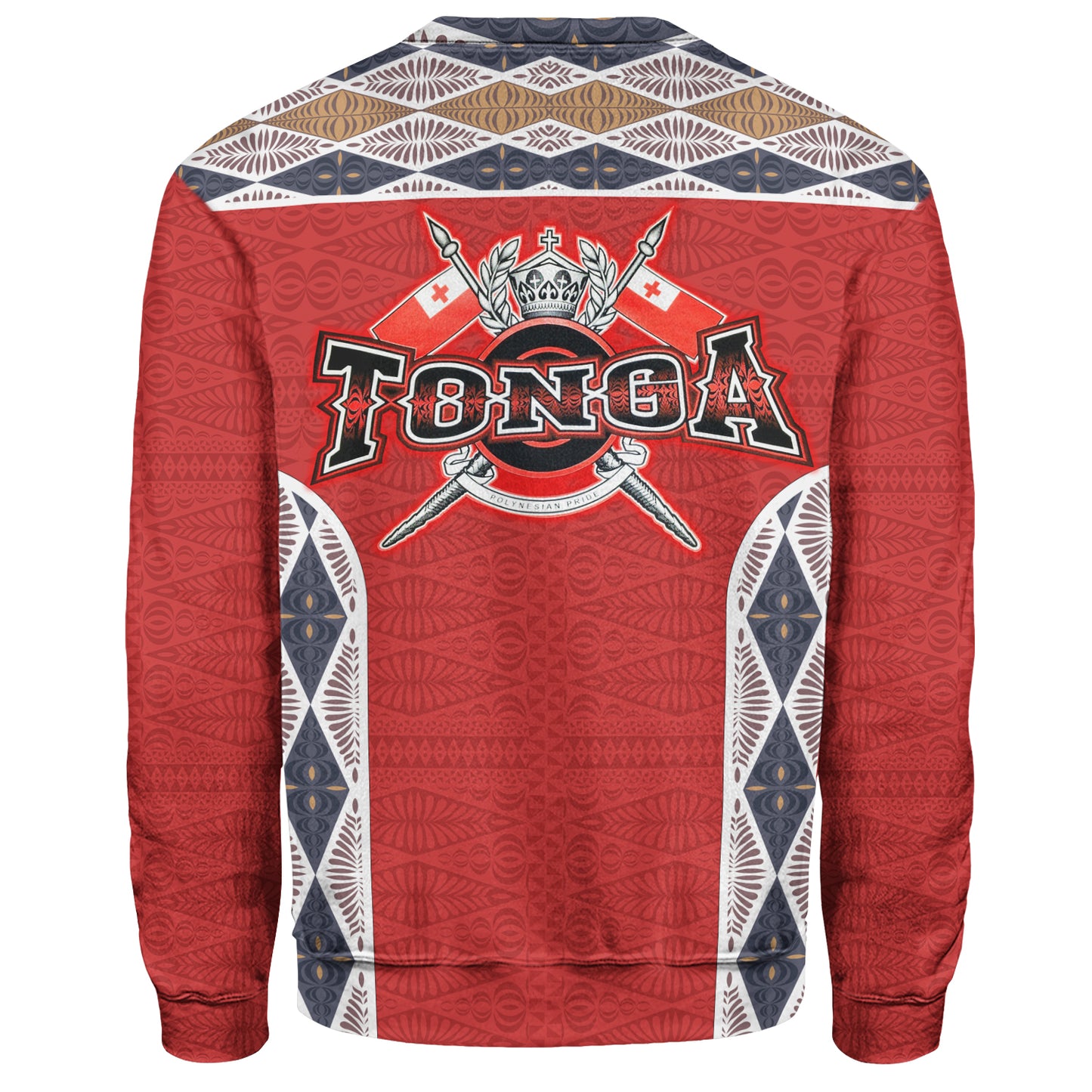 Tonga Sweatshirt Tribal Pattern Coat Of Arms Of Tonga