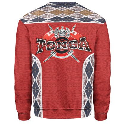 Tonga Sweatshirt Tribal Pattern Coat Of Arms Of Tonga