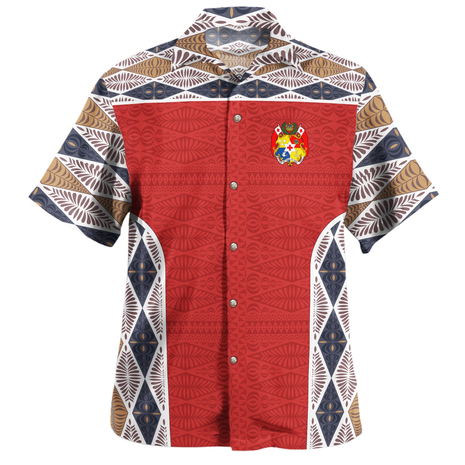 Tonga Hawaiian Shirt Tribal Pattern Coat Of Arms Of Tonga