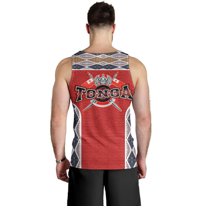 Tonga Tank Top Tribal Pattern Coat Of Arms Of Tonga