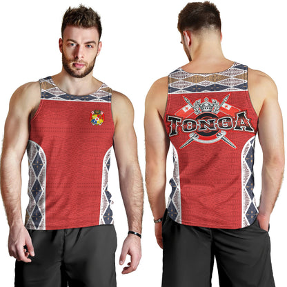 Tonga Tank Top Tribal Pattern Coat Of Arms Of Tonga