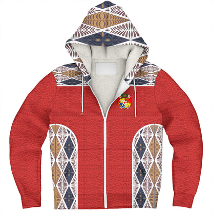 Tonga Sherpa Hoodie Tribal Pattern Coat Of Arms Of Tonga