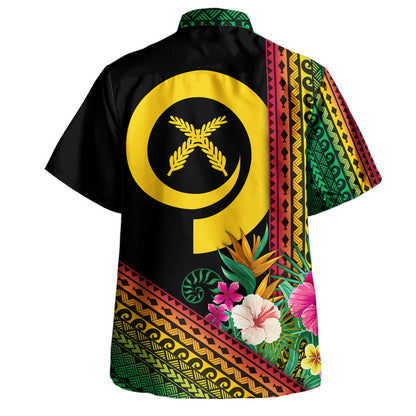 Vanuatu Hawaiian Shirt Polynesia Pattern With Tropical Flower
