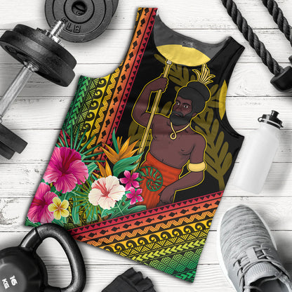 Vanuatu Tank Top Polynesia Pattern With Tropical Flower
