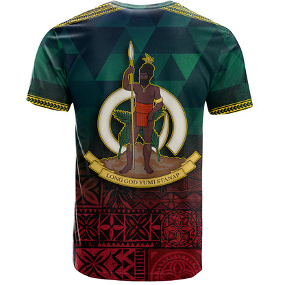 Vanuatu T-Shirt Lowpolly Pattern with Polynesian Motif