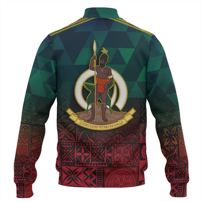 Vanuatu Baseball Jacket Lowpolly Pattern with Polynesian Motif