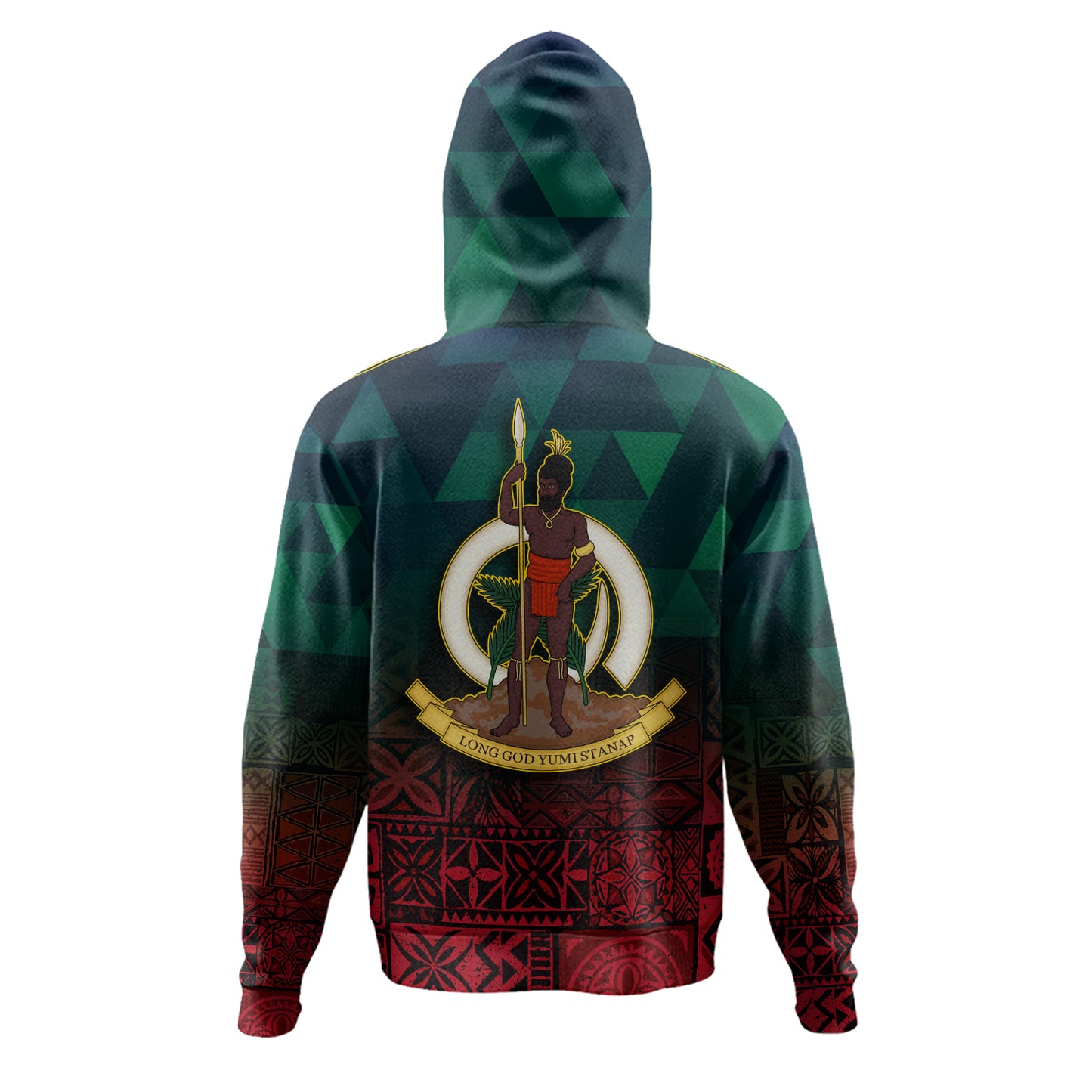 Vanuatu Hoodie Lowpolly Pattern with Polynesian Motif