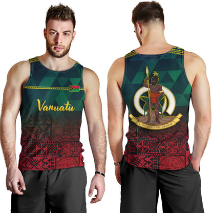 Vanuatu Tank Top Lowpolly Pattern with Tribal Motif