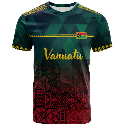 Vanuatu T-Shirt Lowpolly Pattern with Polynesian Motif