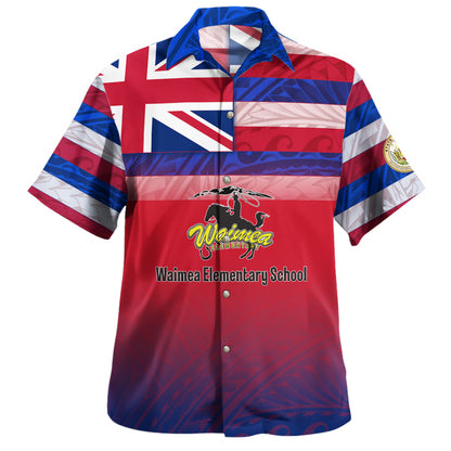 Hawaii Waimea Elementary School Hawaii Shirt Flag Color With Traditional Patterns