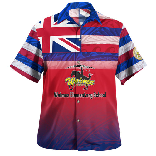 Hawaii Waimea Elementary School Hawaii Shirt Flag Color With Traditional Patterns