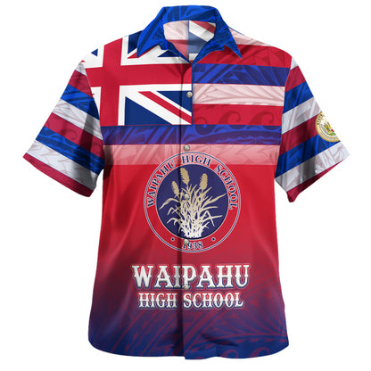 Hawaii Waipahu High School Hawaii Shirt Flag Color With Traditional Patterns