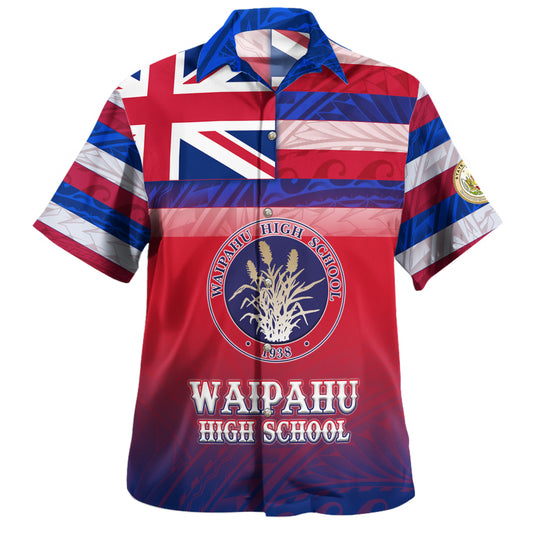 Hawaii Waipahu High School Hawaii Shirt Flag Color With Traditional Patterns