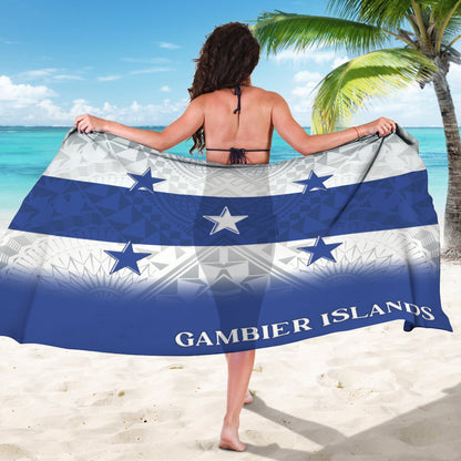 Gambier Islands Flag Color With Traditional Patterns Sarong