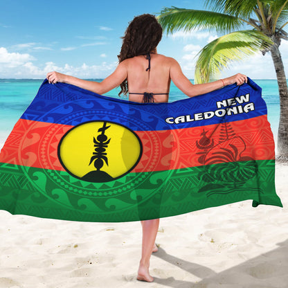 New Caledonia Flag Color With Traditional Patterns Sarong
