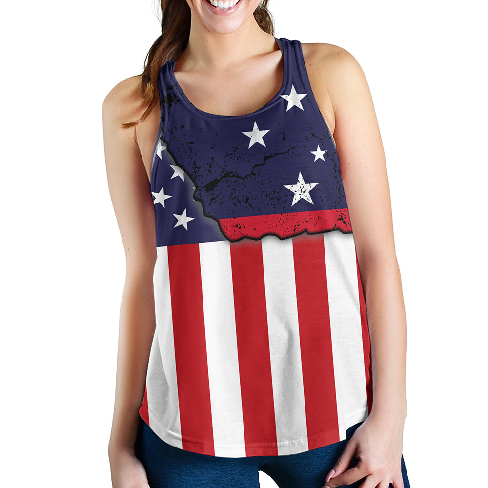 Samoa Women Tank American Samoa Map With American Flag