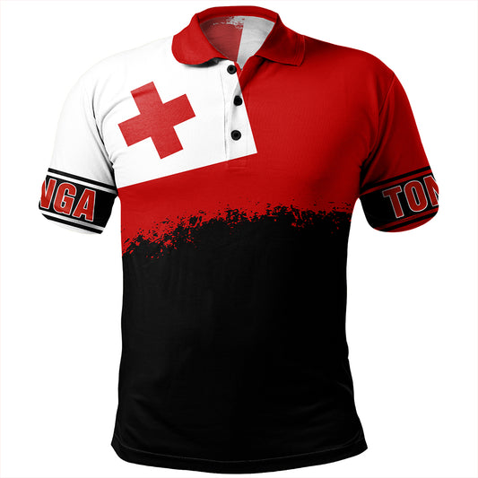Tonga Polo Shirt Tonga Flag Grunge