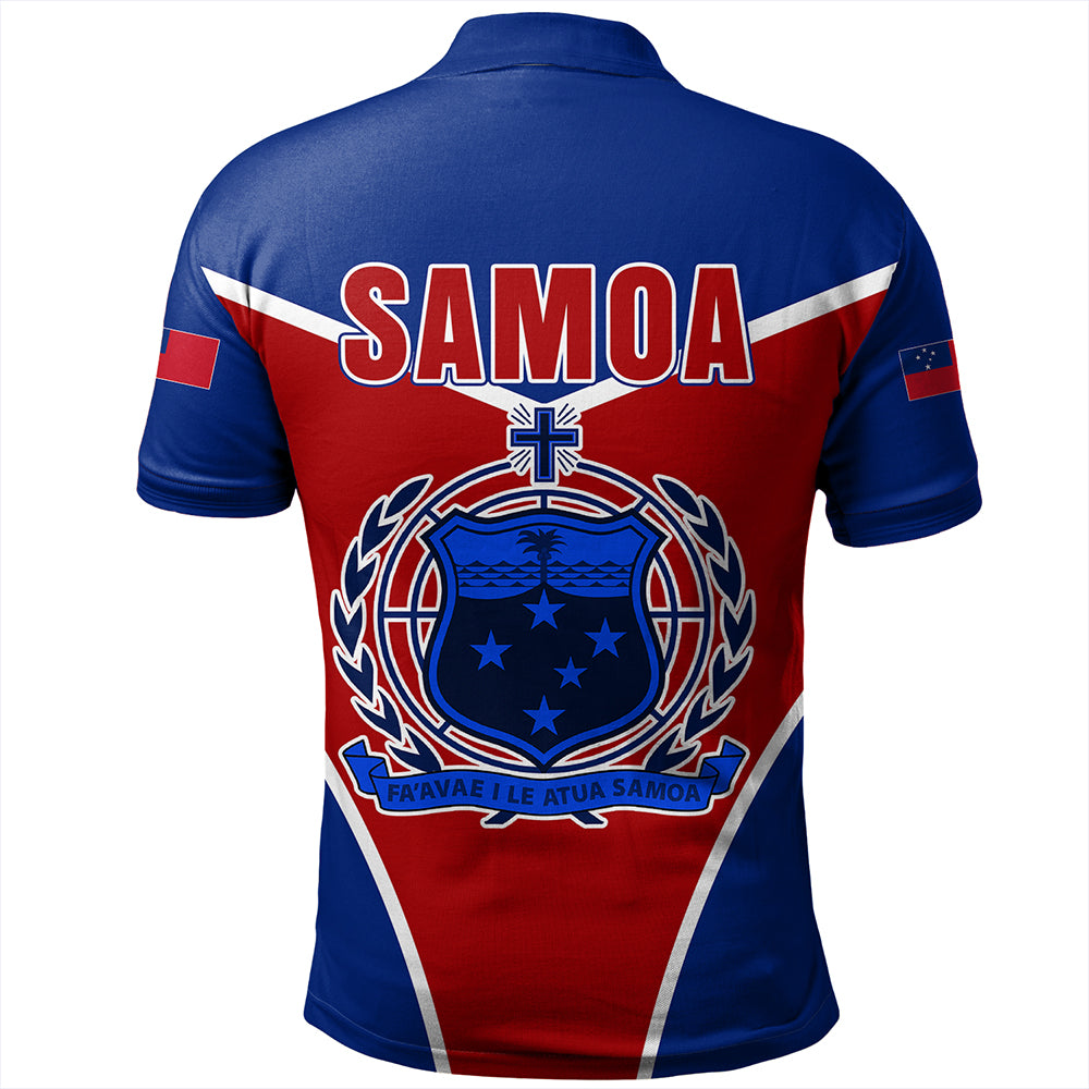 Samoa Polo Shirt Samoa Flag And Coat Of Arms Style