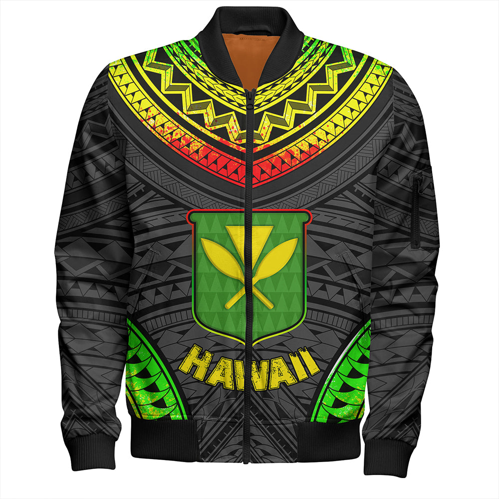 Hawaii Bomber Jacket Kanaka Maoli Polynesian Pattern Bet