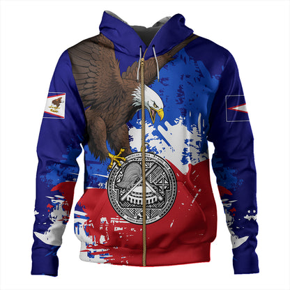 Samoa Hoodie American Samoa Flag Eagle Grunge
