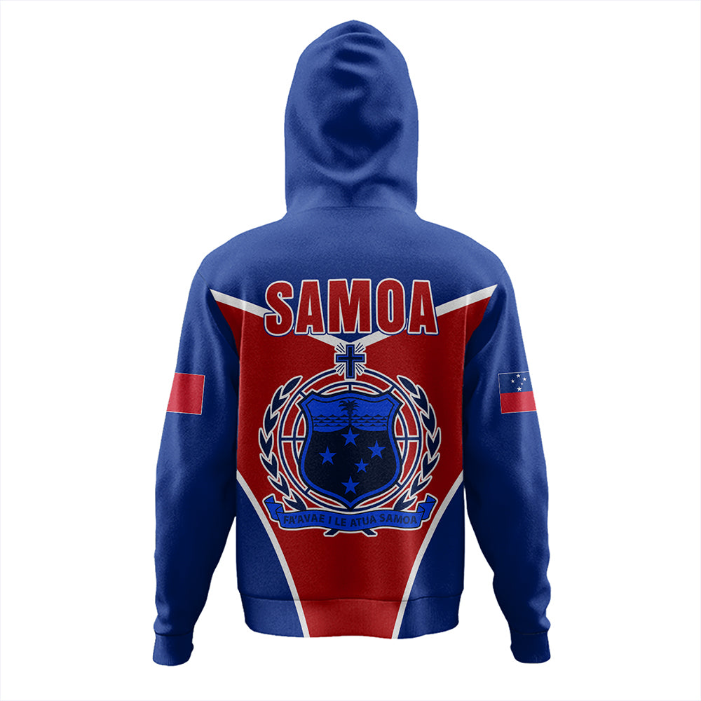 Samoa Hoodie Samoa Flag And Coat Of Arms Style