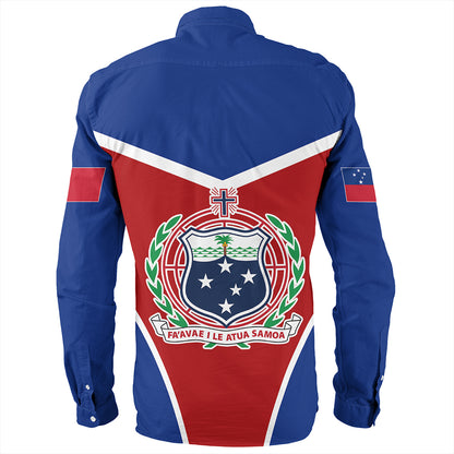 Samoa Long Sleeve Shirt Samoa Flag And Coat Of Arms Style